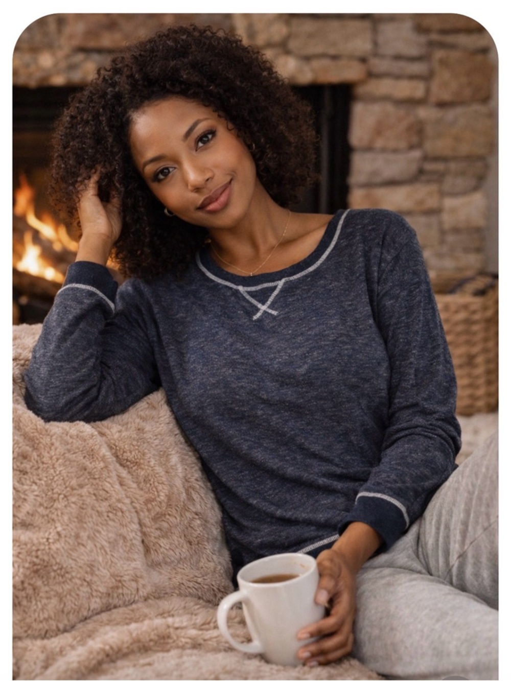 Felina Black  Heather Long Sleeve Top